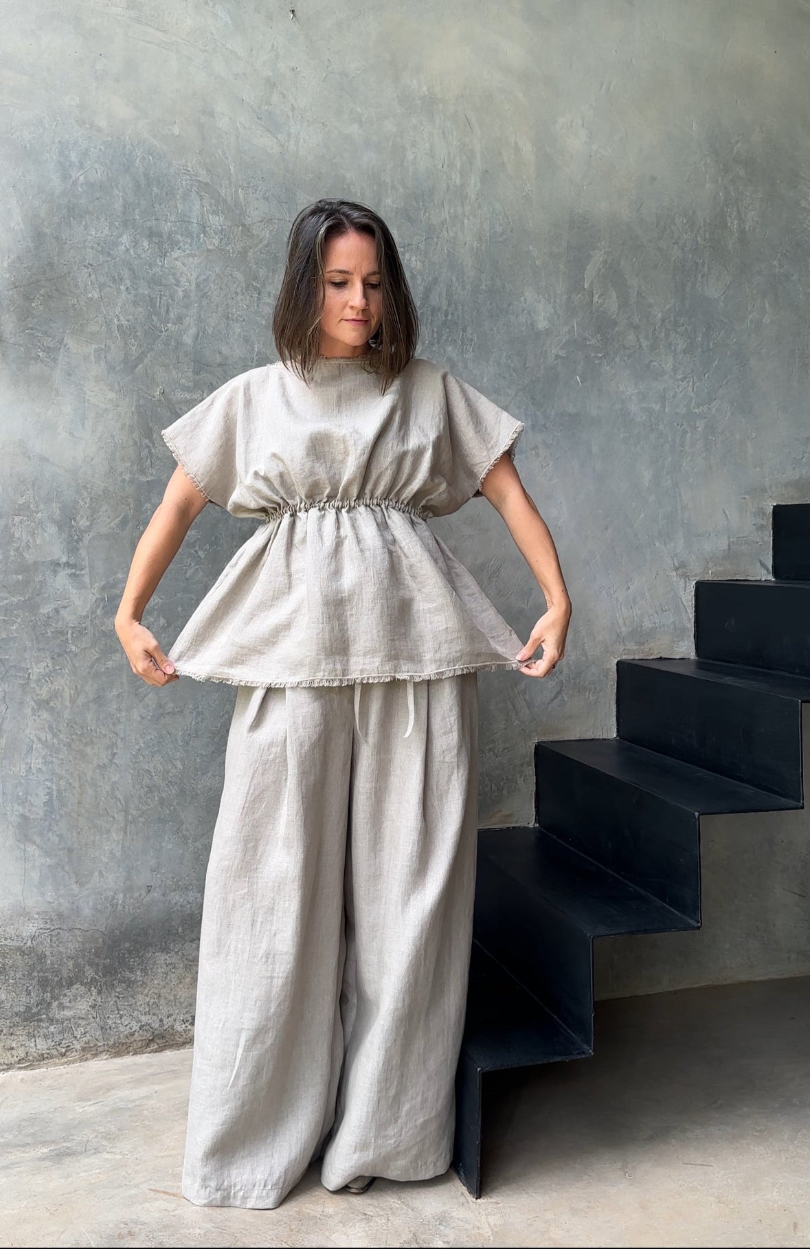 Freya Top Neutral Organic Linen