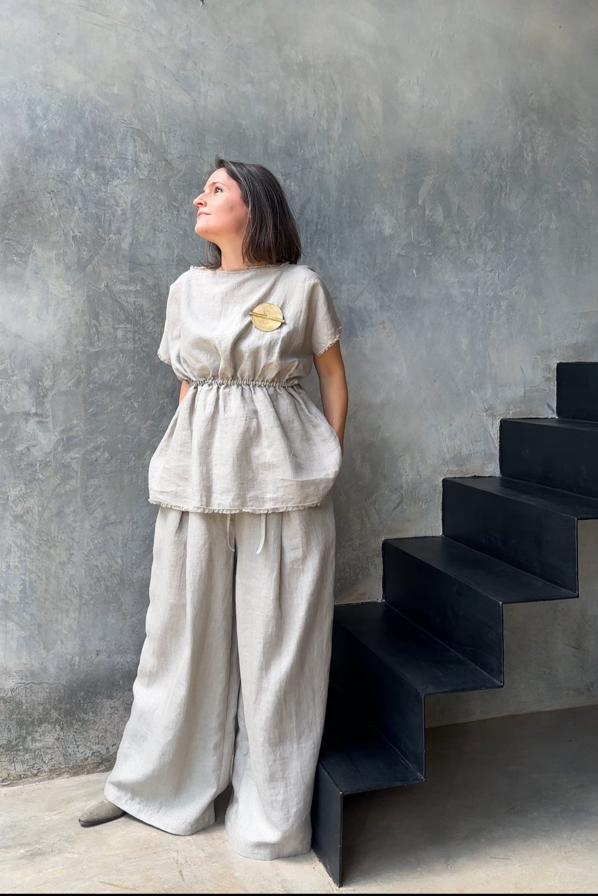 Freya Top Neutral Organic Linen
