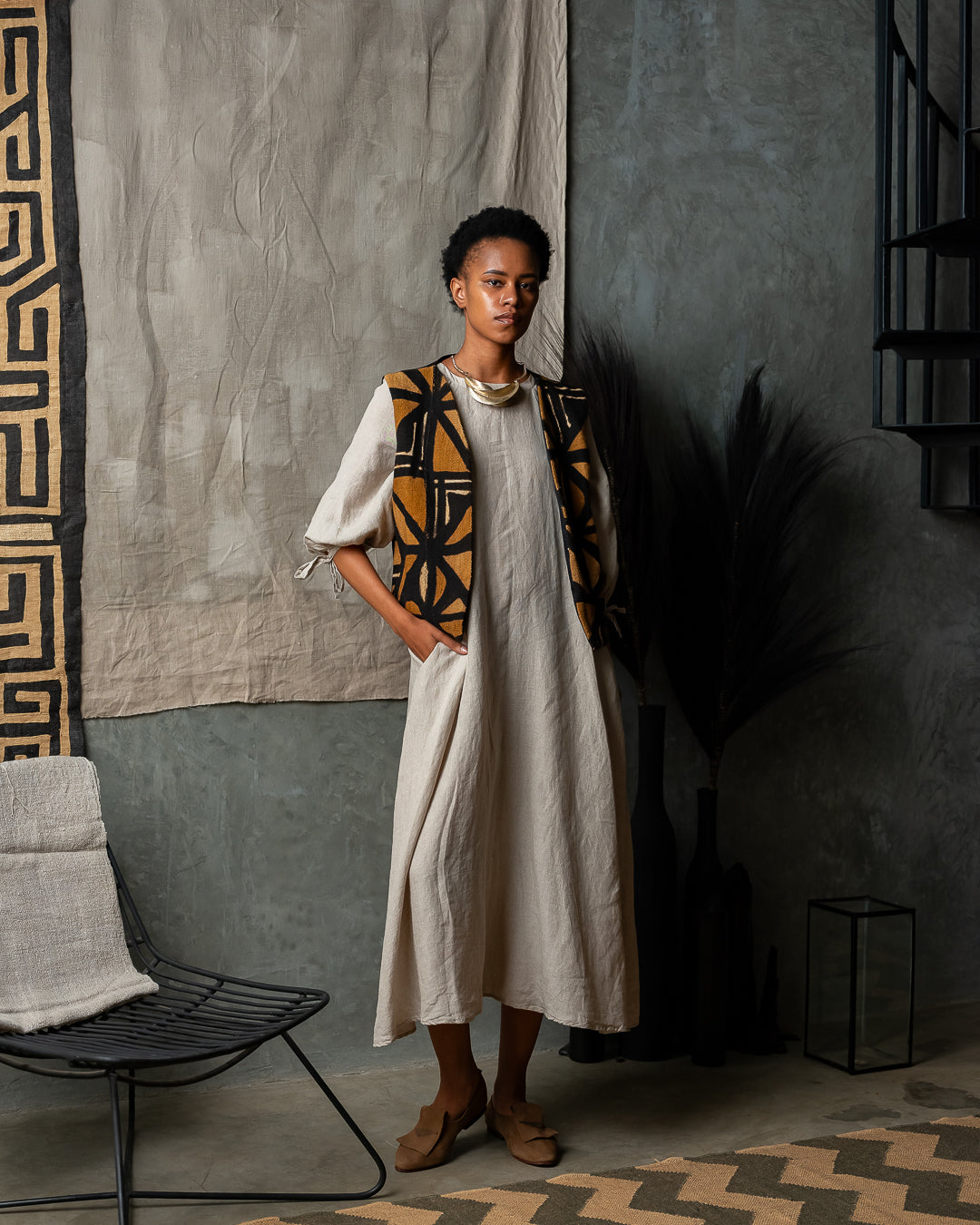 Mahlia Mud Cloth Gillet