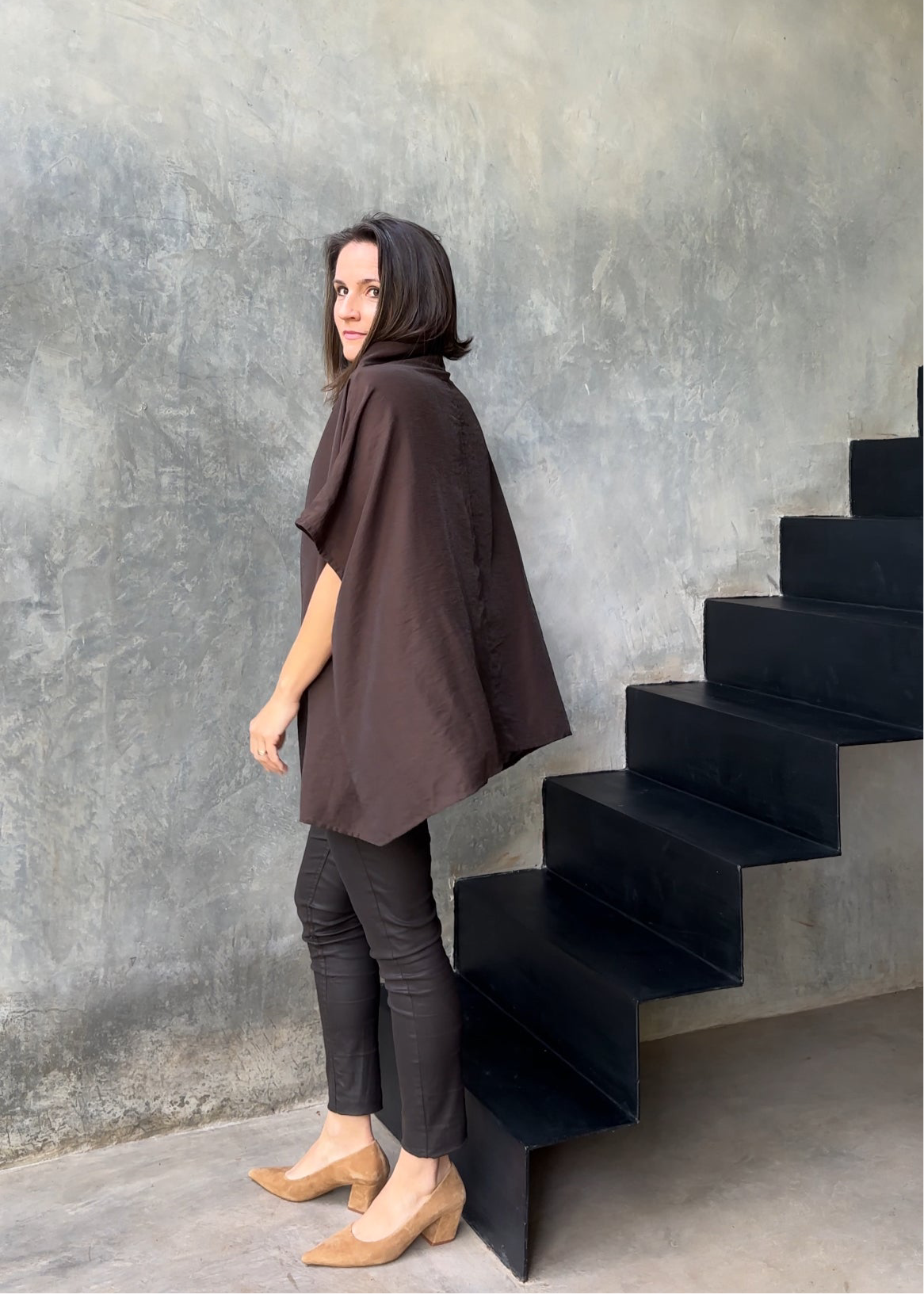 Tierra Top Organza Dark Brown