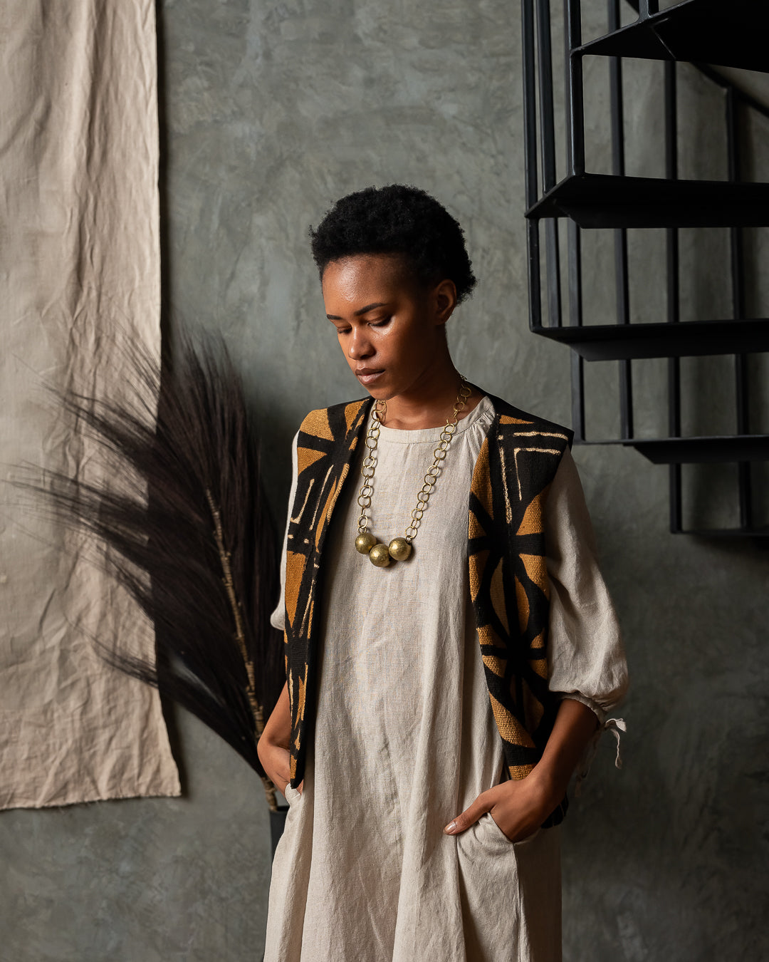 Mahlia Mud Cloth Gillet