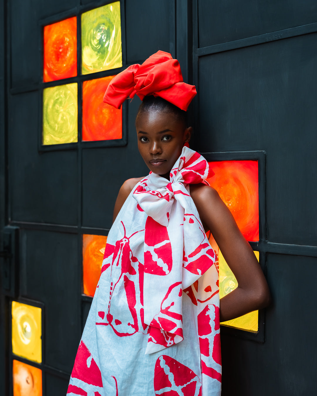 Tia Red Butterfly Dress