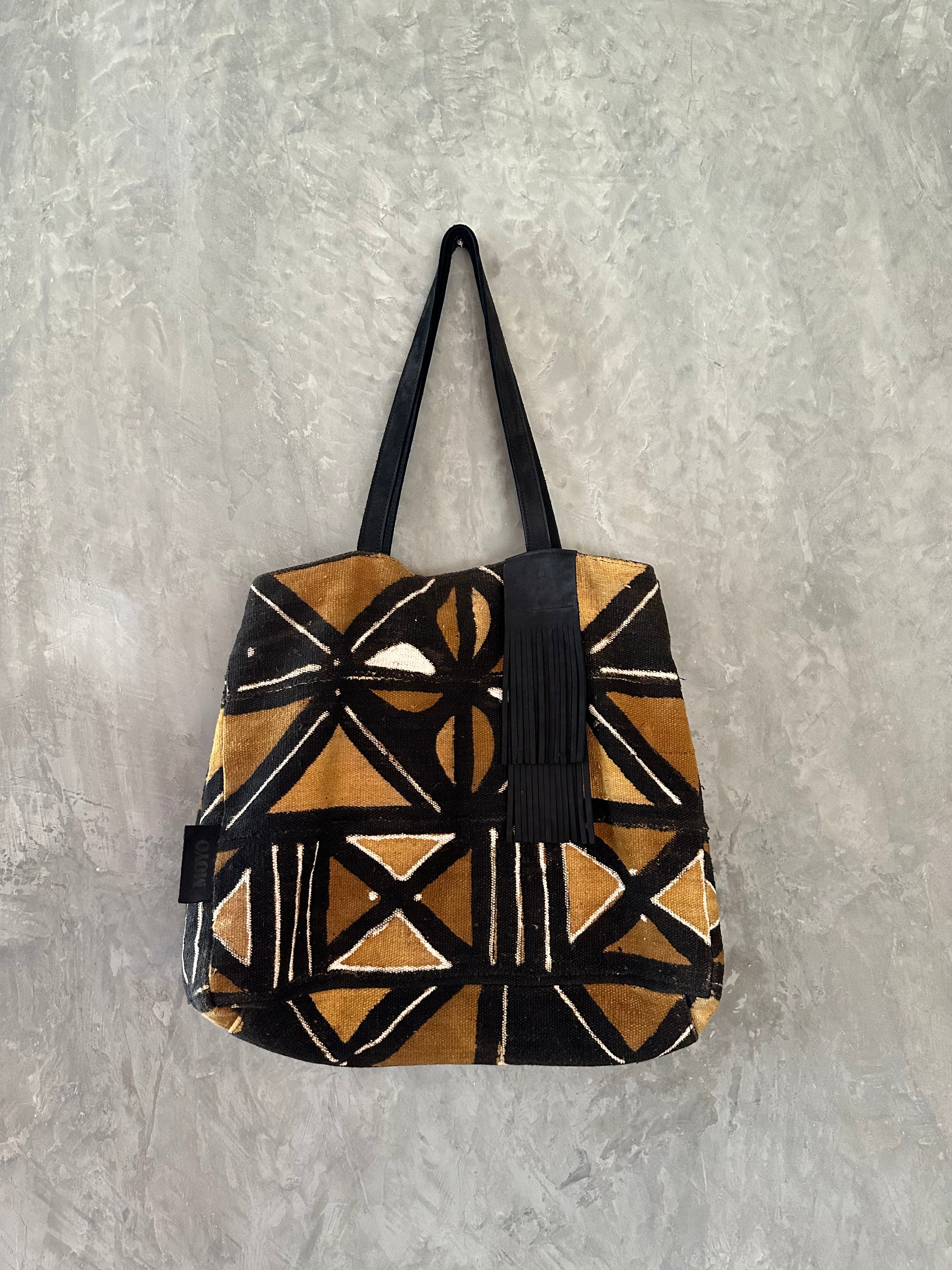 Mahlia Mud Cloth Tote Brown