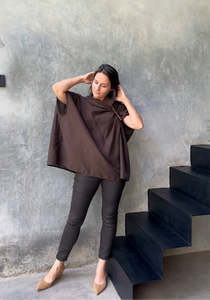 Tierra Top Organza Dark Brown