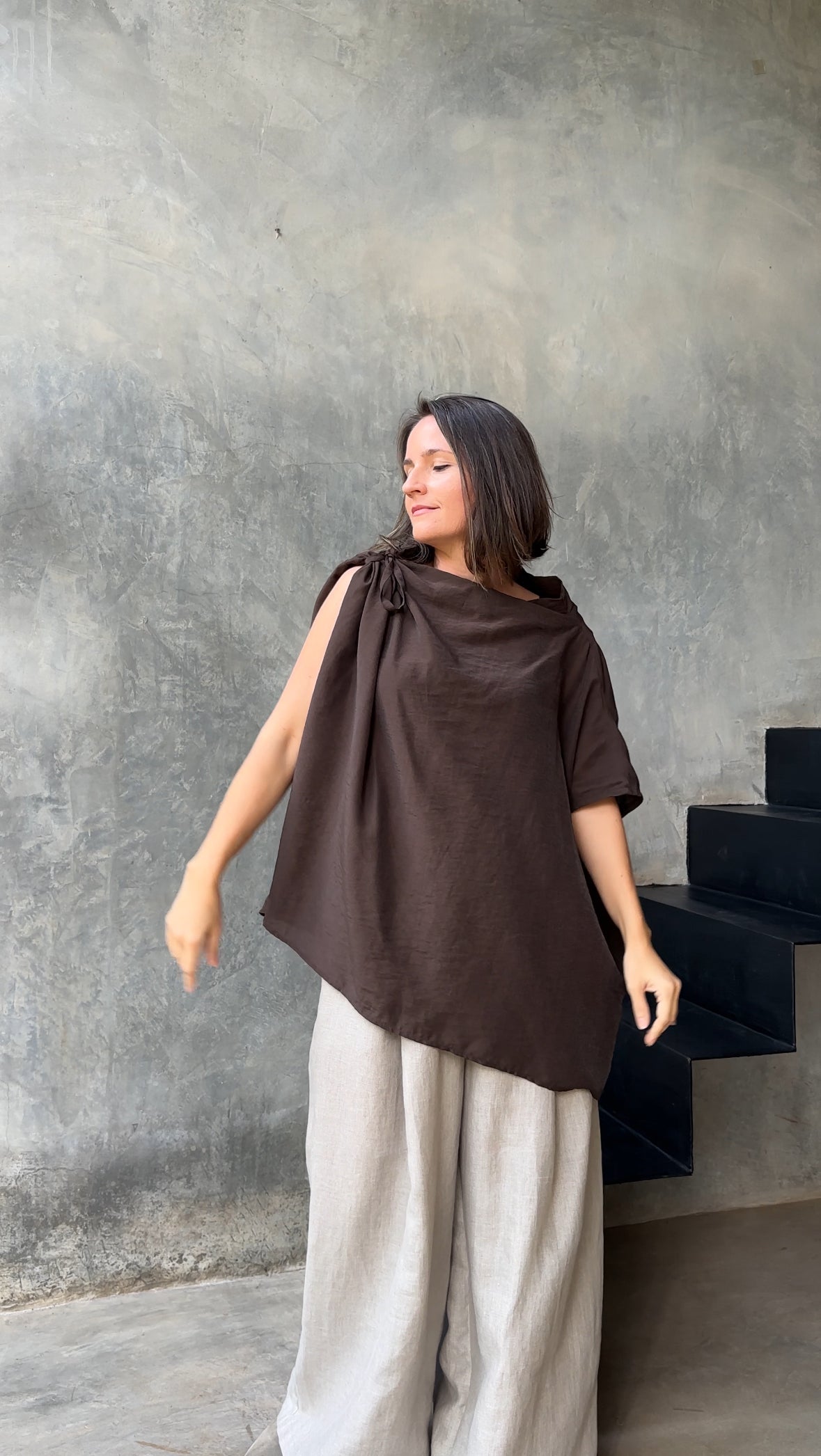 Tierra Top Organza Dark Brown