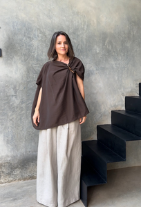 Tierra Top Organza Dark Brown