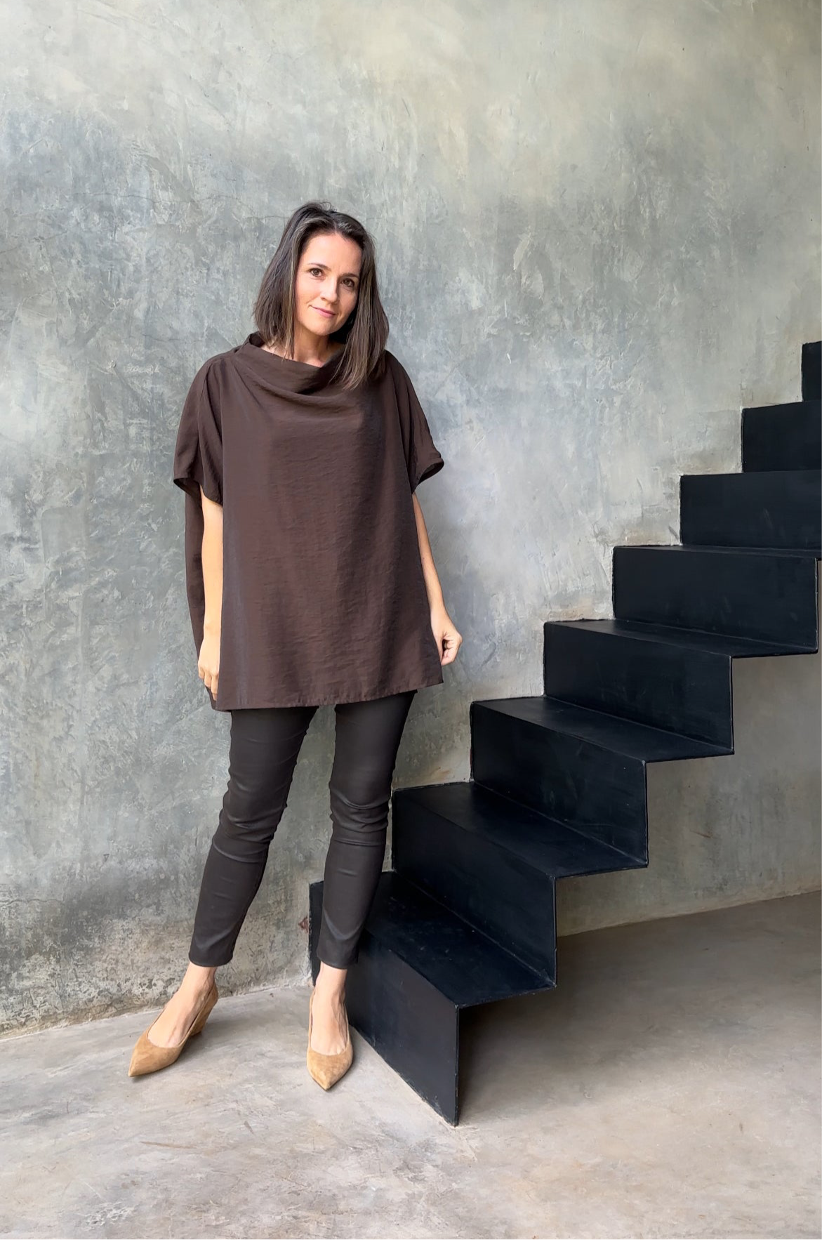 Tierra Top Organza Dark Brown