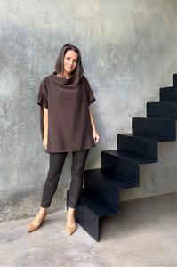 Tierra Top Organza Dark Brown