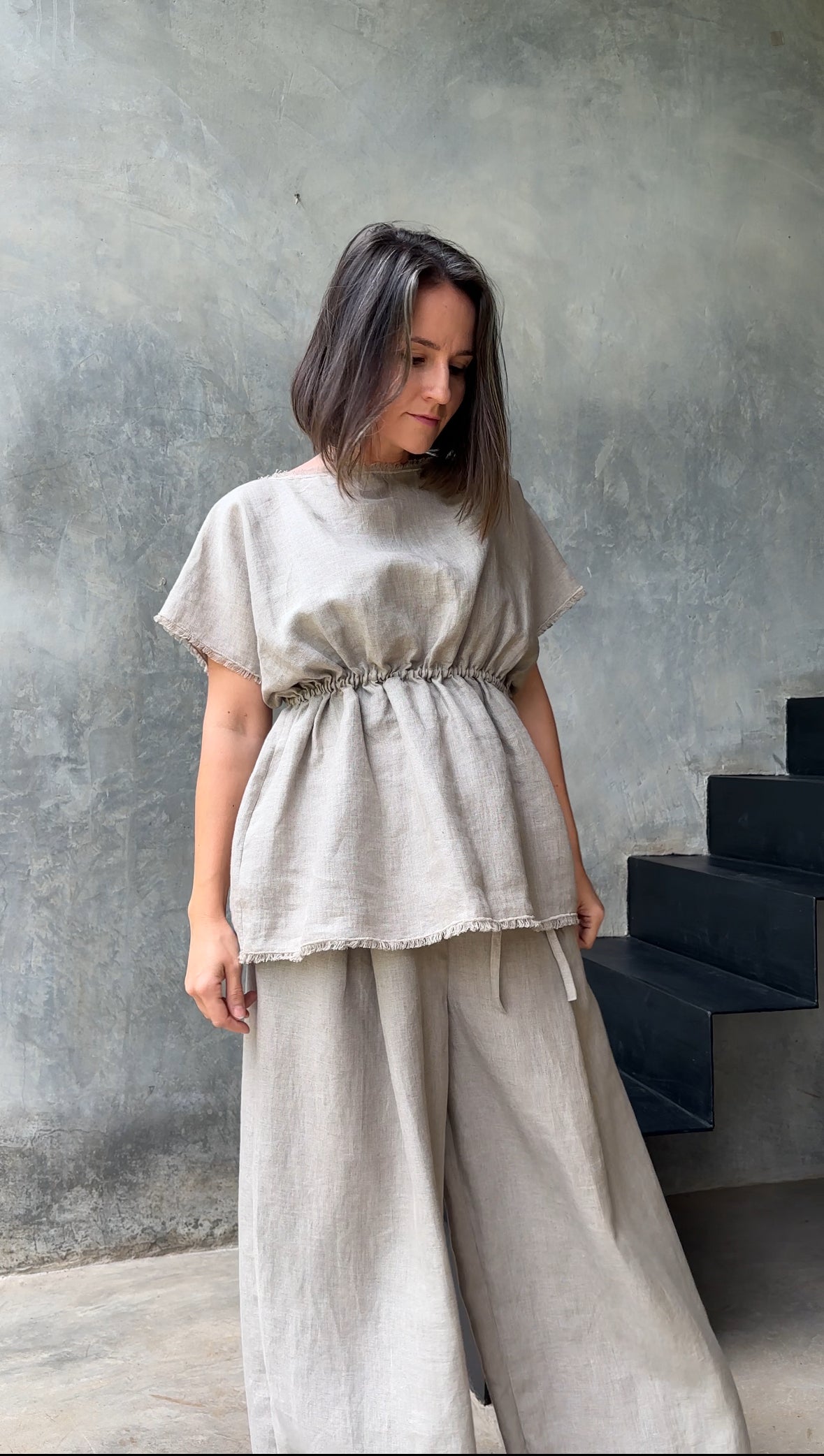 Freya Top Neutral Organic Linen