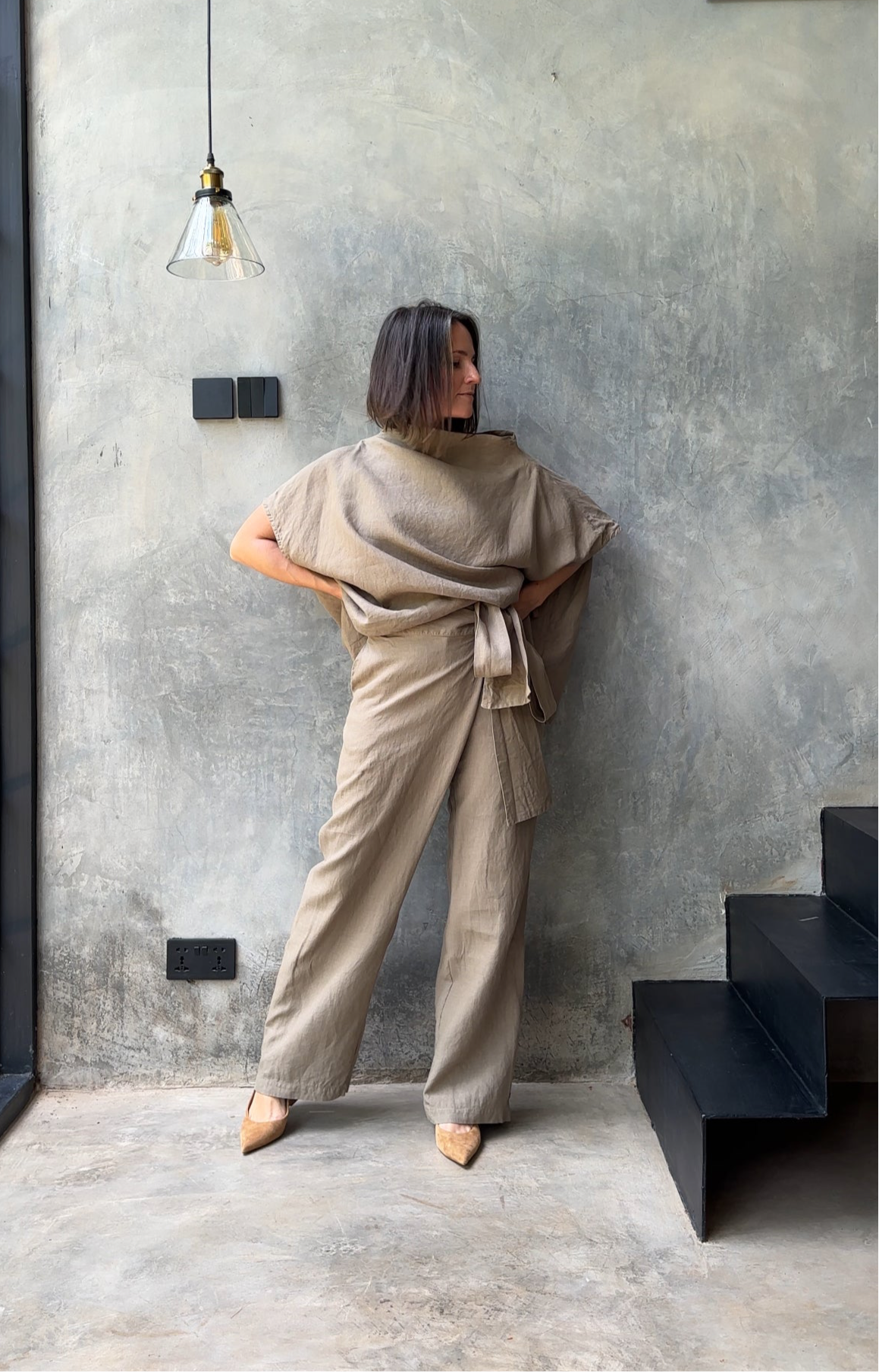 Tierra Trouser Taupe Organic Linen