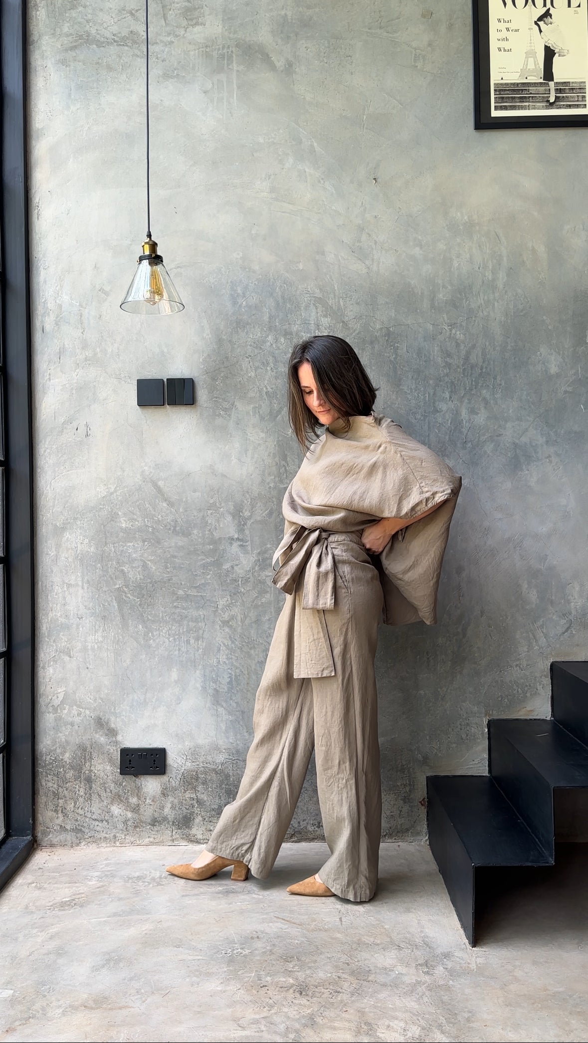 Tierra Trouser Taupe Organic Linen