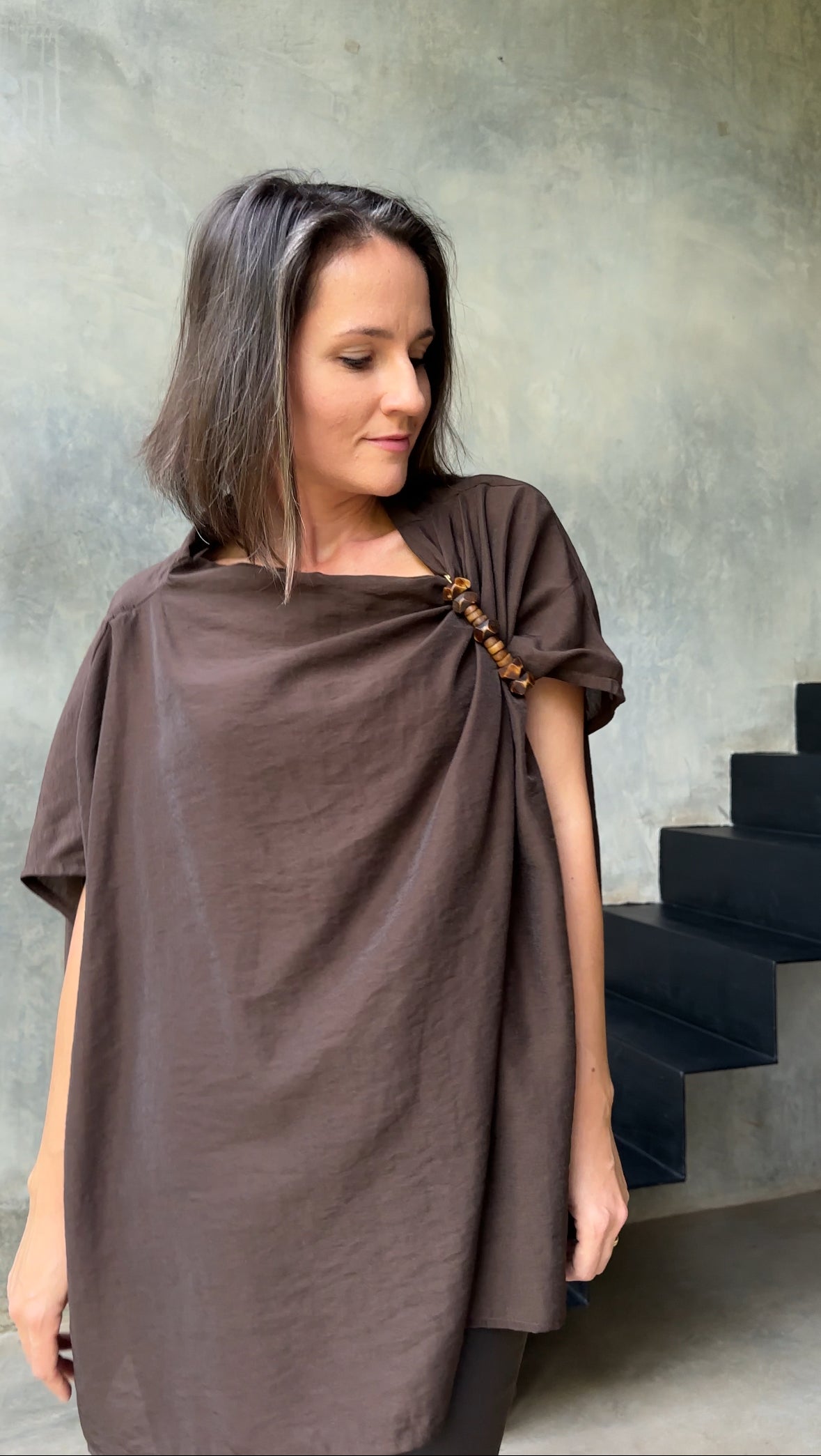 Tierra Top Organza Dark Brown