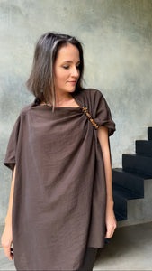 Tierra Top Organza Dark Brown