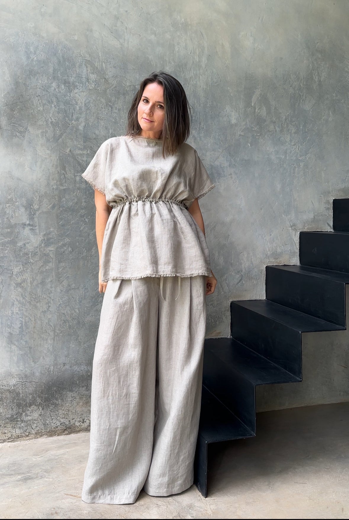 Freya Top Neutral Organic Linen