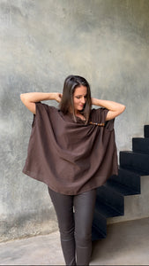Tierra Top Organza Dark Brown