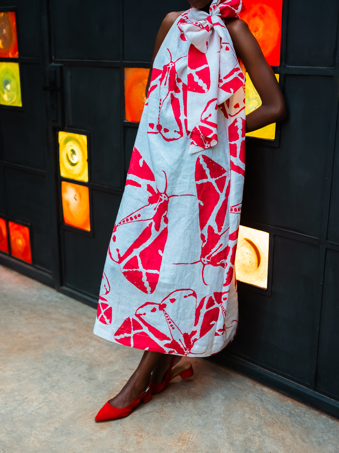 Tia Red Butterfly Dress