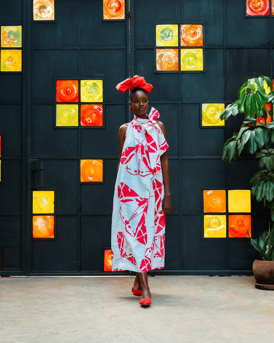 Tia Red Butterfly Dress