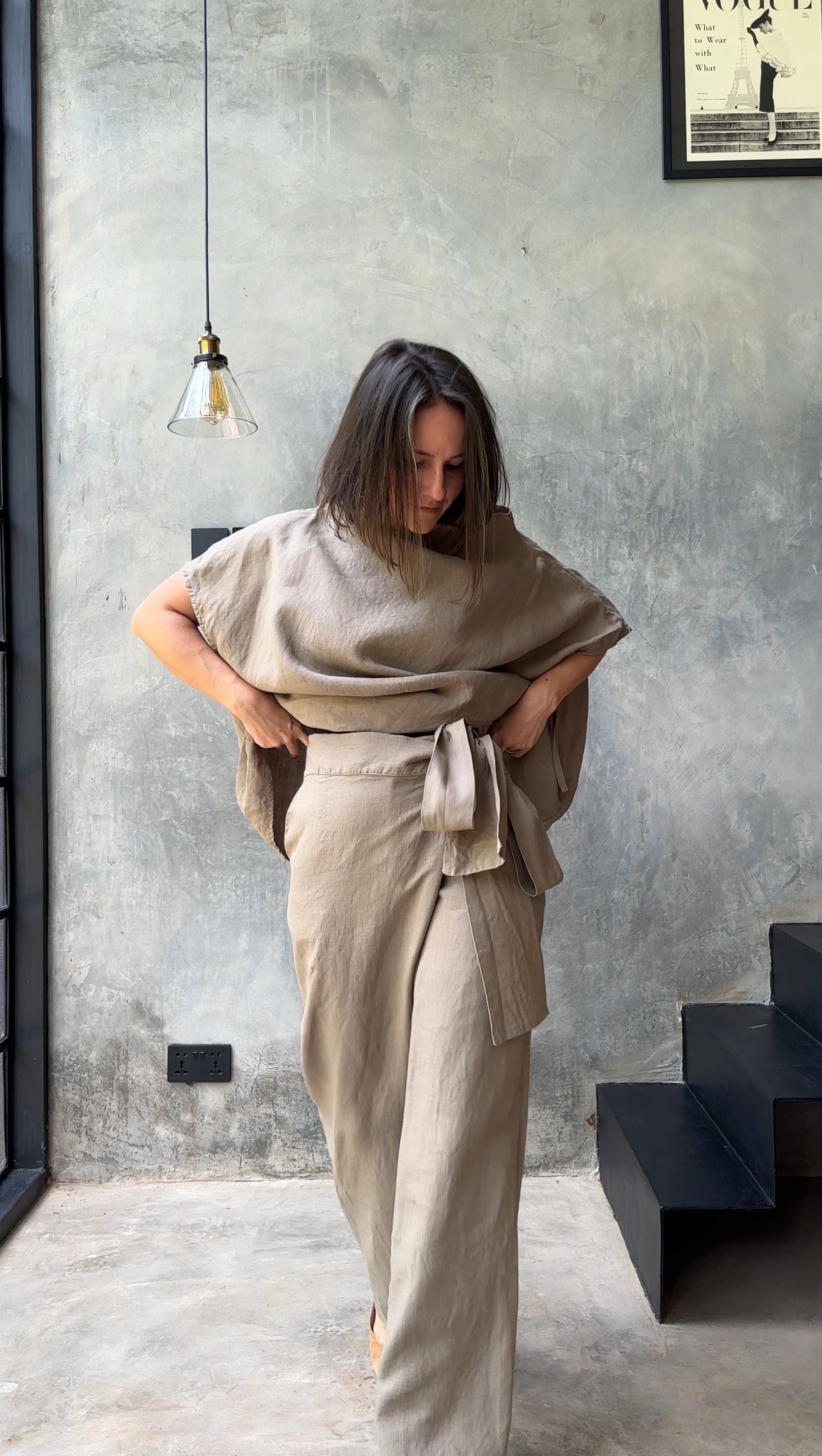 Tierra Trouser Taupe Organic Linen
