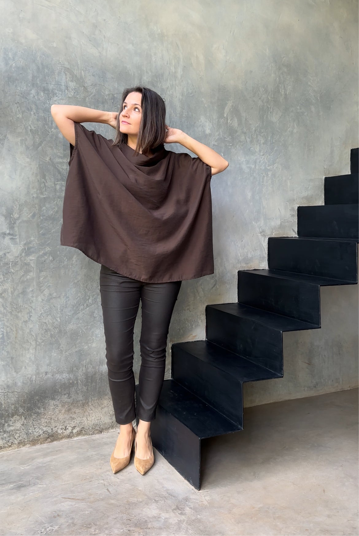 Tierra Top Organza Dark Brown