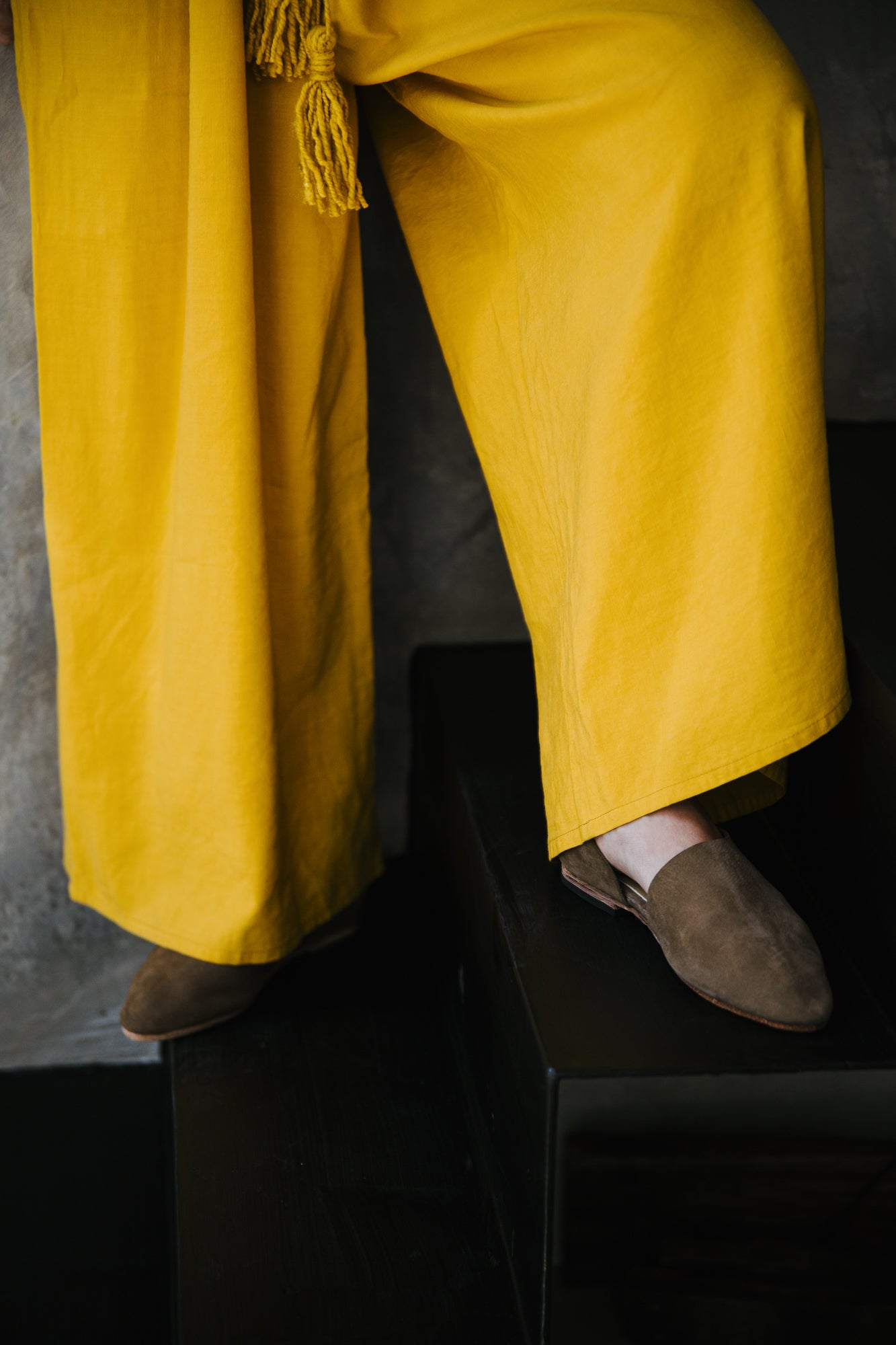 Marana Viscose Linen Mustard Jumpsuit