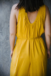 Marana Viscose Linen Mustard Jumpsuit