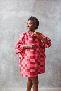 ’Broken Geometry’ Organic Linen kaftan