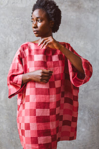 ’Broken Geometry’ Organic Linen kaftan