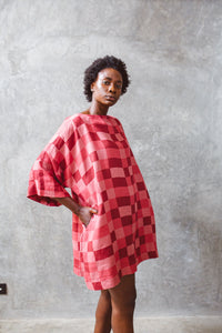 ’Broken Geometry’ Organic Linen kaftan