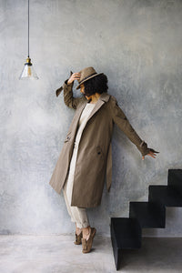 Tenchcoat Caramel with Print Lining