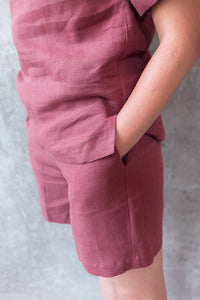Linen Short Trouser Terracotta